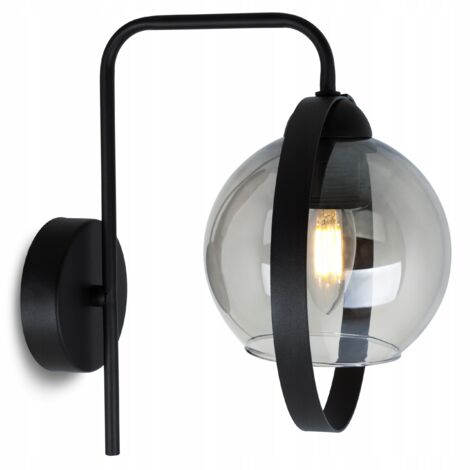 MODERNE GLAS-WANDLEUCHTE GRAPHITRING