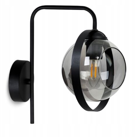 MODERNE GLAS-WANDLEUCHTE GRAPHITRING