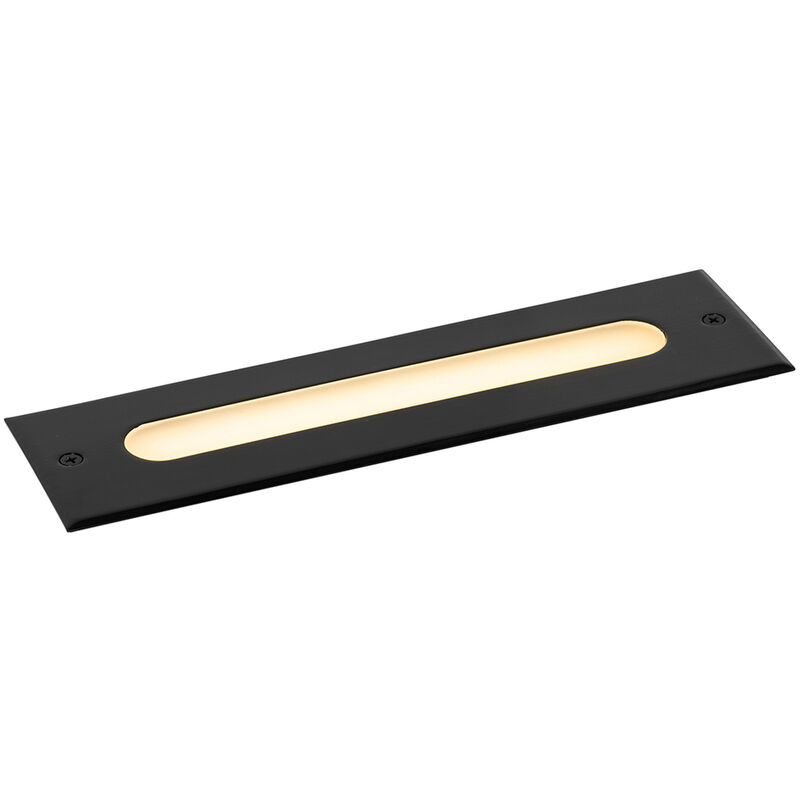 Qazqa Modern Ground Spot Black 30 Cm Incl. Led Ip65 - Eline