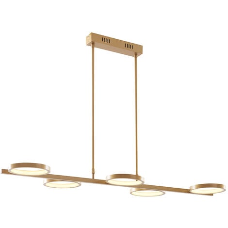QAZQA Moderne Hängelampe inkl. LED 3-stufig dimmbar gold 5-flammig - Vivé
