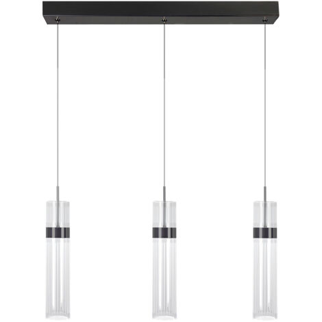 Moderne Hängeleuchte, Graphitstreifen, 60 cm, dekorative transparente Röhren, farbveränderliche LED, 6W AMBIENTE Light Prestige