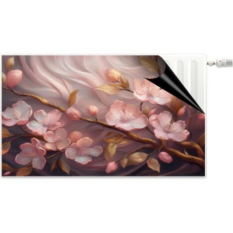Moderne Heizkörpermatte, dekorative Heizkörperabdeckung, rosa Blumen