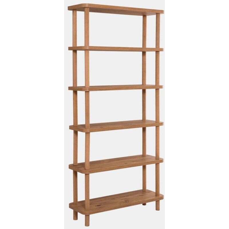 Mobilier1 Moderne Holz-bücherregal Mit 5 Regalböden 80x168x28cm Natur Gala