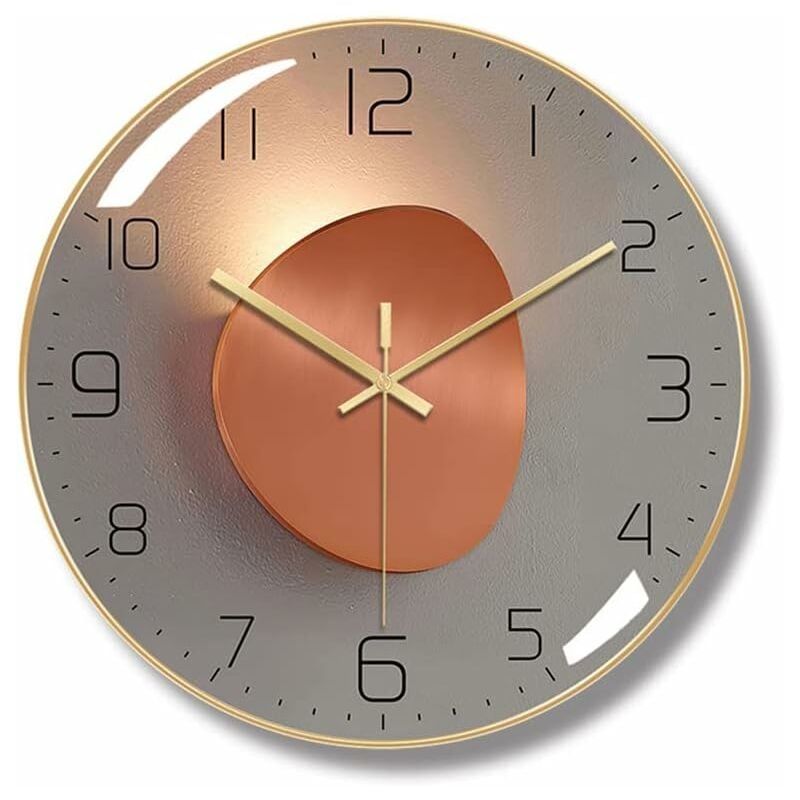 Moderne Horloge Murale Silencieuse, Horloge Murale Digitale de 30 cm Pendule Murale Ronde Numérique à Quartz, Adaptée au Salon, au Bureau, à la