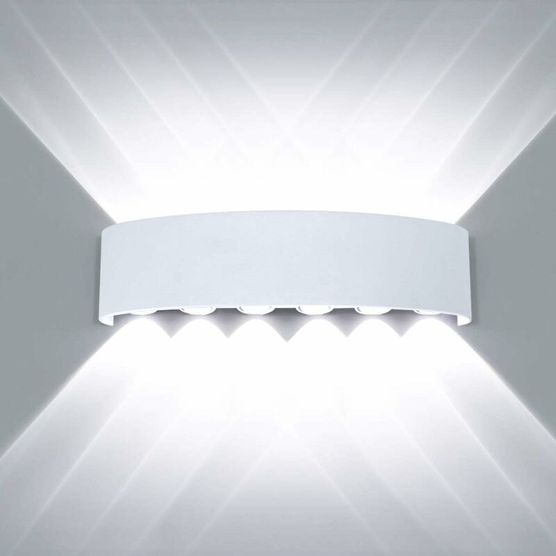 Moderne Imperméable Lampe Murale led Applique Murale Up Down Aluminium Lèche-murs led Intérieur Extérieur pour Salle de Bains Chambre à Coucher