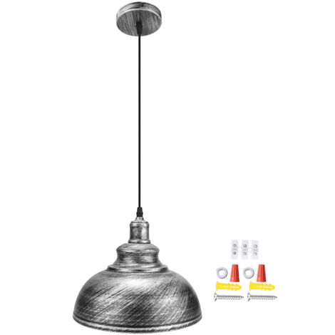 Moderne industrielle Pendelleuchte für Esszimmer und Büro – Silberne dekorative Deckenleuchte, 30 cm