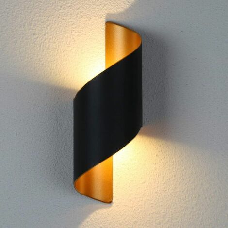 Moderne Innenwandleuchte 10W Außenspirale Up Down Metall Wandleuchte 3000K Warmweiß LED Wandleuchte für Bar, Schlafzimmer, Küche (Schwarz),KoleZy