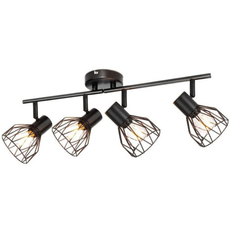 Moderne Joyinled 4-flammige Deckenleuchte, schwarz, E14-Fassung, LED-Beleuchtung für Küche, Esszimmer, Flur, Schlafzimmer (Leuchtmittel nicht enthalten)