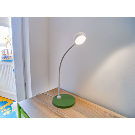 Moderne Kinder Schreibtischleuchte Grün-Grau mit Flexarm, Höhe 43cm