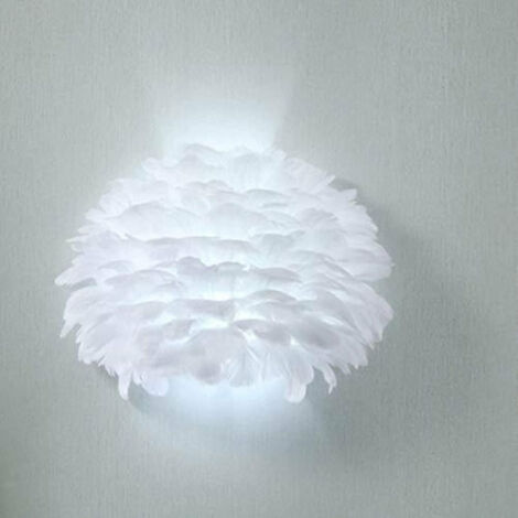 Moderne Kreative Feder Wandleuchte, E14 12W Wandleuchte Dekoratives Zuhause, Wei?e Feder Tageslichtschirm 30 * 23Cm Romantische Dekorative Beleuchtung