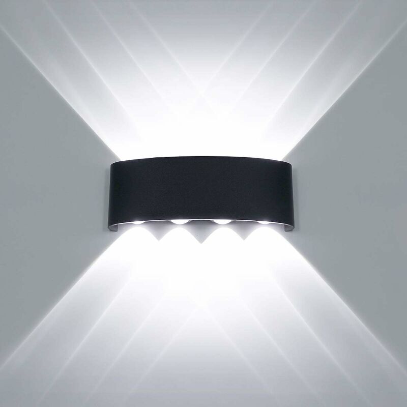 Moderne Lampe Murale LED Applique Murale Up Down Imperméable Aluminium Lèche-murs LED Intérieur Extérieur pour Salle de Bains Porche Chambre à
