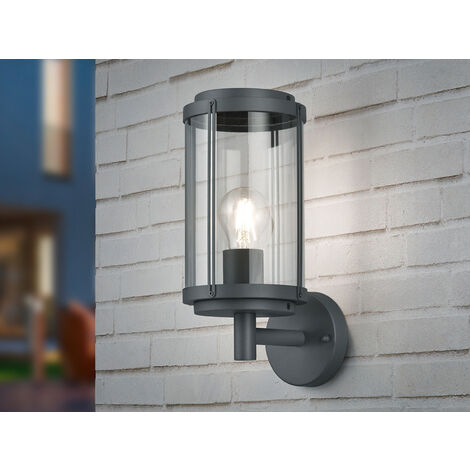 Moderne LED Außenwandleuchte Laterne in Anthrazit - Fassadenbeleuchtung
