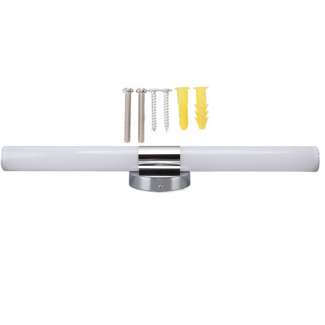 Moderne LED-Badezimmerleuchte, 6000K weißes Licht, 61 cm lang, Edelstahl und Polycarbonat, Spannung 85-265V