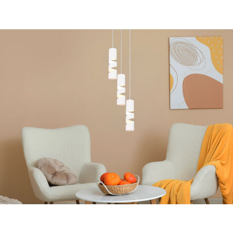 Moderne LED Cluster Pendelleuchte 3-flammig aus Metall in Weiß, Ø 28cm