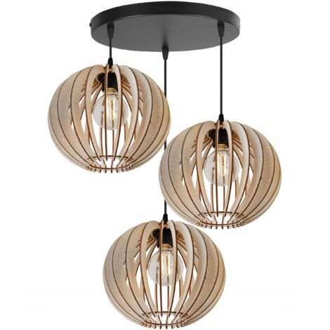 MODERNE LED-DECKENHÄNGELAMPE AUS HOLZ