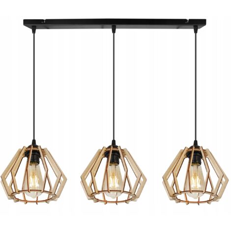 MODERNE LED-DECKENHÄNGELAMPE AUS HOLZ