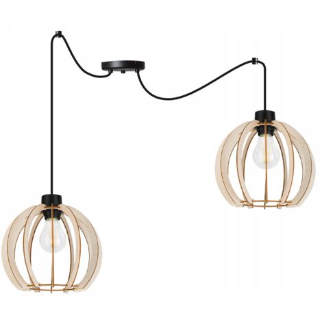 MODERNE LED-DECKENHÄNGELAMPE AUS HOLZ