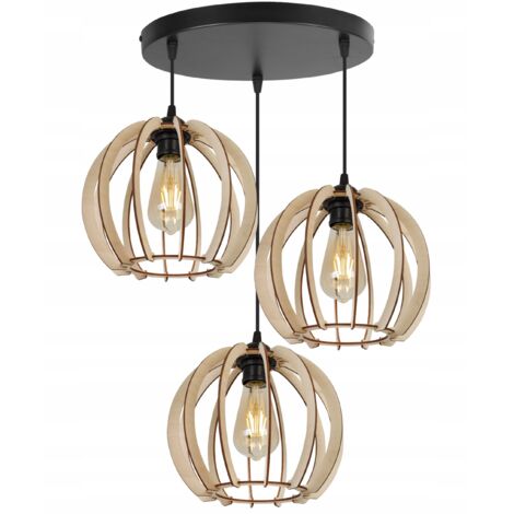 MODERNE LED-DECKENHÄNGELAMPE AUS HOLZ