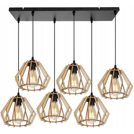MODERNE LED-DECKENHÄNGELAMPE AUS HOLZ