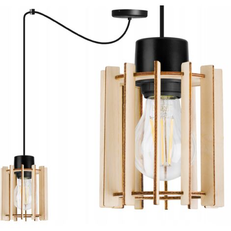 MODERNE LED-DECKENHÄNGELAMPE AUS HOLZ