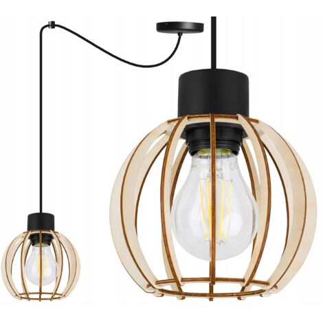 MODERNE LED-DECKENHÄNGELAMPE AUS HOLZ