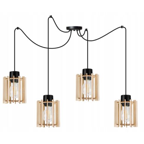 MODERNE LED-DECKENHÄNGELAMPE AUS HOLZ