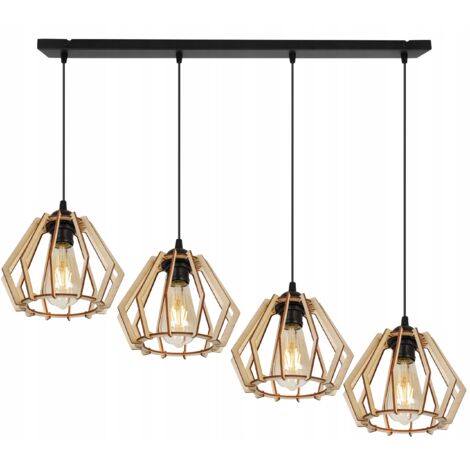 MODERNE LED-DECKENHÄNGELAMPE AUS HOLZ