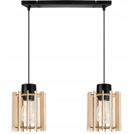 MODERNE LED-DECKENHÄNGELAMPE AUS HOLZ