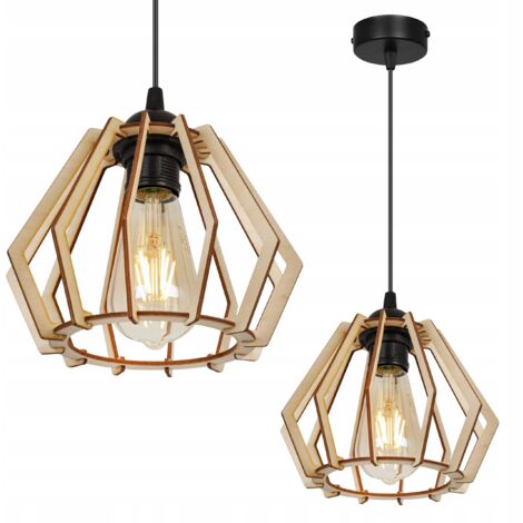 MODERNE LED-DECKENHÄNGELAMPE AUS HOLZ