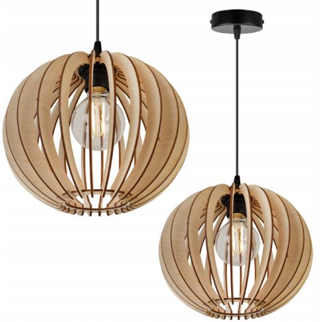 MODERNE LED-DECKENHÄNGELAMPE AUS HOLZ