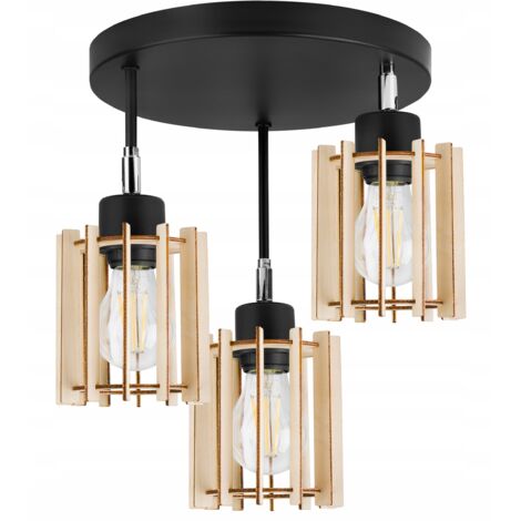 MODERNE LED-DECKENHÄNGELAMPE AUS HOLZ