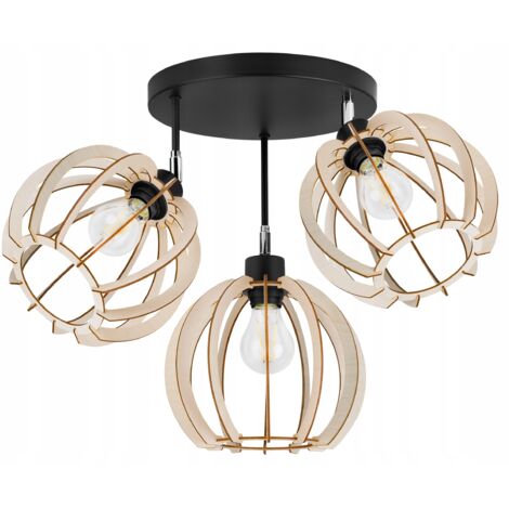 MODERNE LED-DECKENHÄNGELAMPE AUS HOLZ