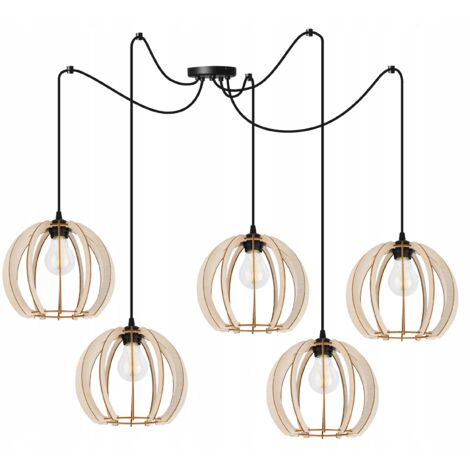 MODERNE LED-DECKENHÄNGELAMPE AUS HOLZ