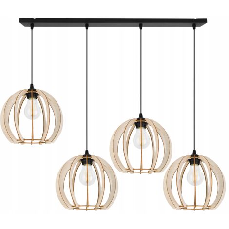 MODERNE LED-DECKENHÄNGELAMPE AUS HOLZ