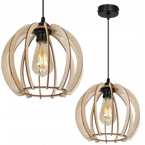 MODERNE LED-DECKENHÄNGELAMPE AUS HOLZ