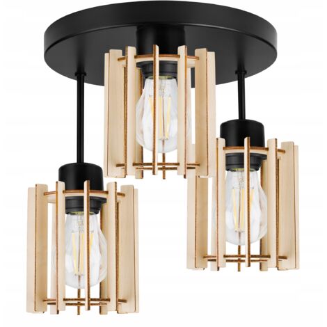 MODERNE LED-DECKENHÄNGELAMPE AUS HOLZ