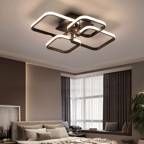 Moderne LED-Deckenleuchte, 60 W, Kaffee und weiße LED-Kronleuchter, Unterputz-Hängelampe mit warmweißem Licht zum Wohnen