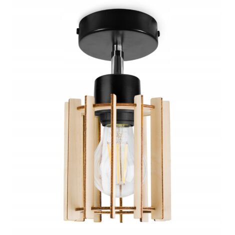 MODERNE LED-DECKENLEUCHTE AUS HOLZ