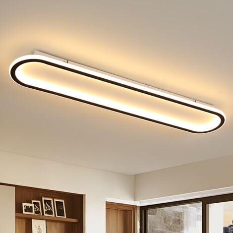 COMELY Moderne LED-Deckenleuchte in Schienenform, Schwarz und Weiß, 80,5 x 16 x 5 cm – warmes Licht 3000 K, 68 W, 220 V