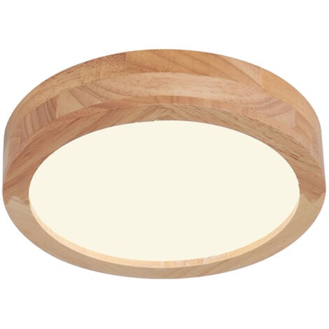 STOEX Moderne Led Deckenleuchten 20CM Rund Innenbereich Deckenleuchten Holz Deckenleuchte für Flur Schlafzimmer Küche Wohnzimmer Warmweiß