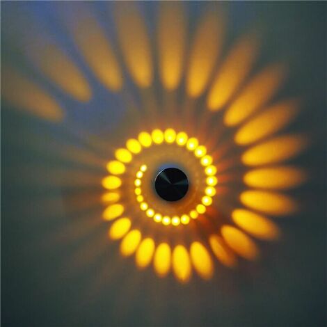 Moderne LED Innenwandleuchte Kreative Spirale Rundes Licht 3W Club KTV Korridor Gang Hintergrund Wand Dekoratives Licht (Gelb)