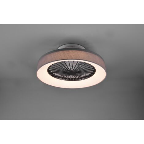 Moderne LED-Lüfterleuchte 30 W dimmbar Farsund Grey Trio Lighting