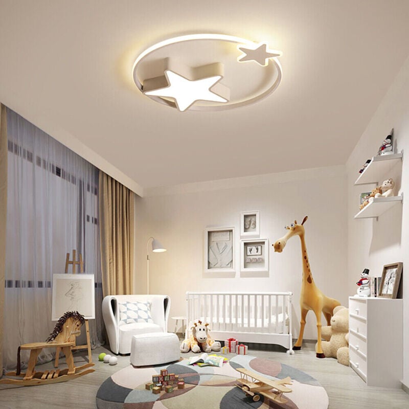 Moderne led plafonnier étoile garçons filles chambre D'enfants lampe télécommande