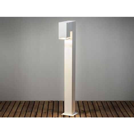 Moderne LED Pollerleuchte aus Aluminium, Höhe 100cm, Weiß