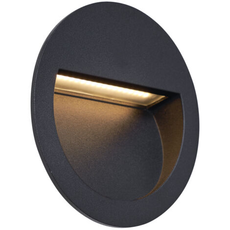 Moderne LED-Wandeinbauleuchte schwarz IP65 - Gem
