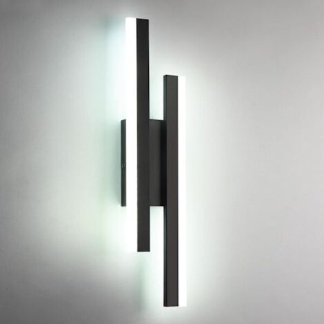 Moderne LED-Wandleuchte, 16W LED-Wandleuchte, lange und kreative parallele Wandleuchte, drei Farbtemperaturen erhältlich: 3000K/4000K/6000K, schwarz, 50cm.