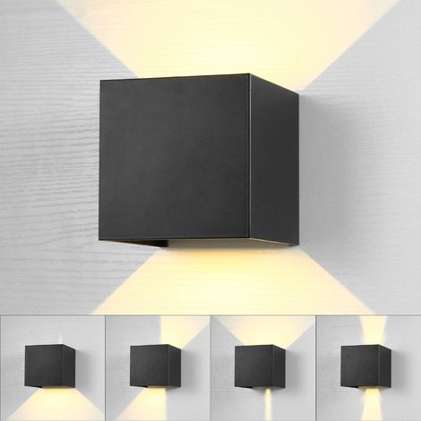 Moderne LED Wandleuchte Einfache Wandleuchte Warmweiß Verstellbare Deckenleuchte Würfel Deckenleuchte für Innen Loft Wohnzimmer Schlafzimmer Treppenhaus (Schwarz)