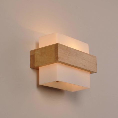 Moderne LED Wandleuchte Interieur Kreative Wandlampe Holz Deckenleuchte Würfel Form Wandleuchte für Wohnzimmer Schlafzimmer Treppe Flur Warmweiß