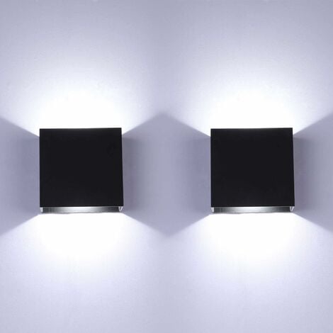 Moderne LED Wandleuchte Kaltes Weiß Würfel 6W Kreative Wandlampe Einfacher Deckenleuchte für Schwarz Loft Korridor(2pcs)