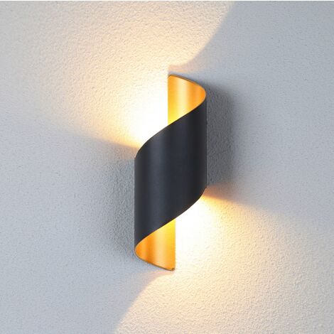 Moderne Led-Wandleuchte Warmweiß, Einzigartige Spiralförmige Wandleuchte Innen Wandlampe Schwarz für Wohnzimmer Flur Schlafzimmer Café Büro